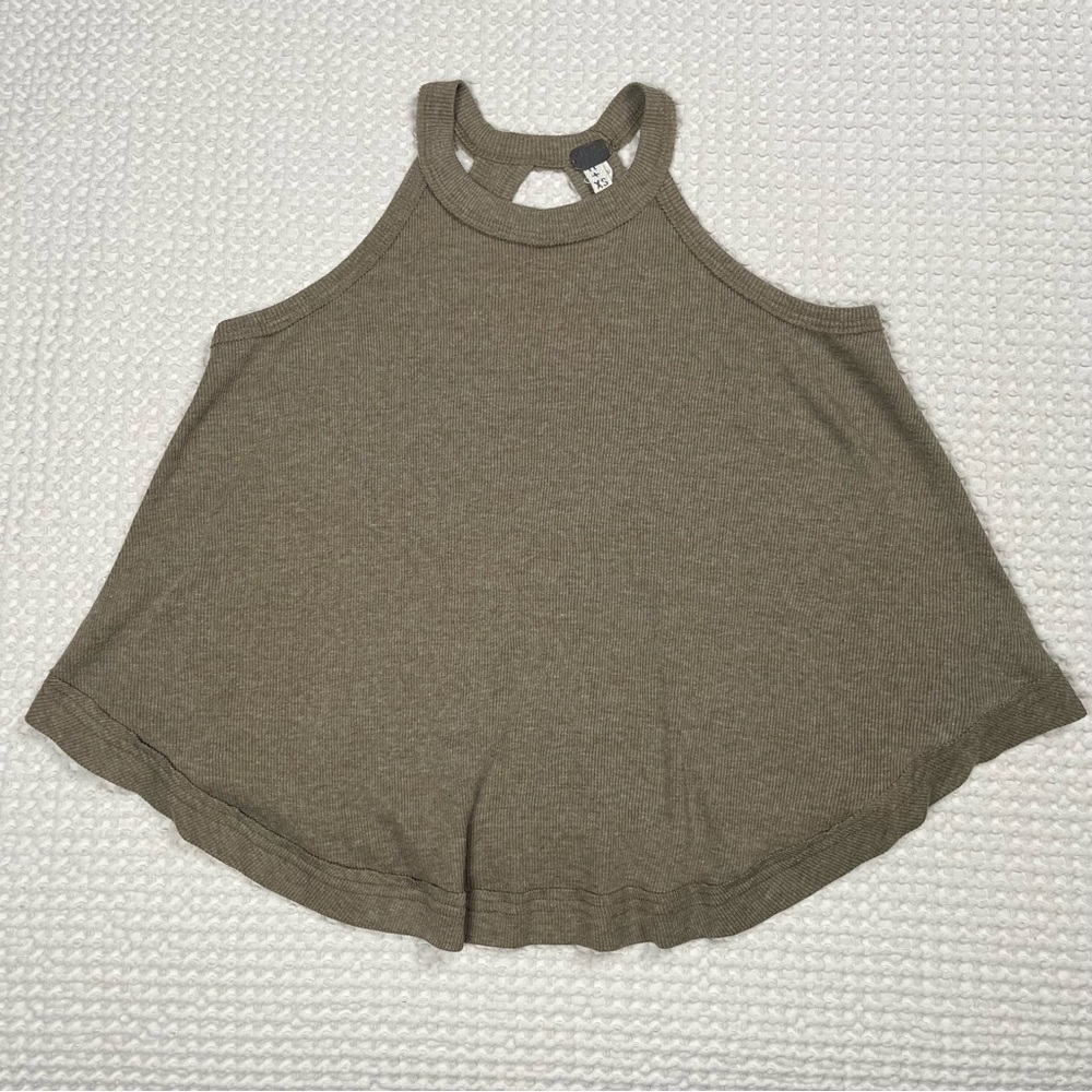 We The Free Ribbed Knit Halter Neck Tank Top Flowy